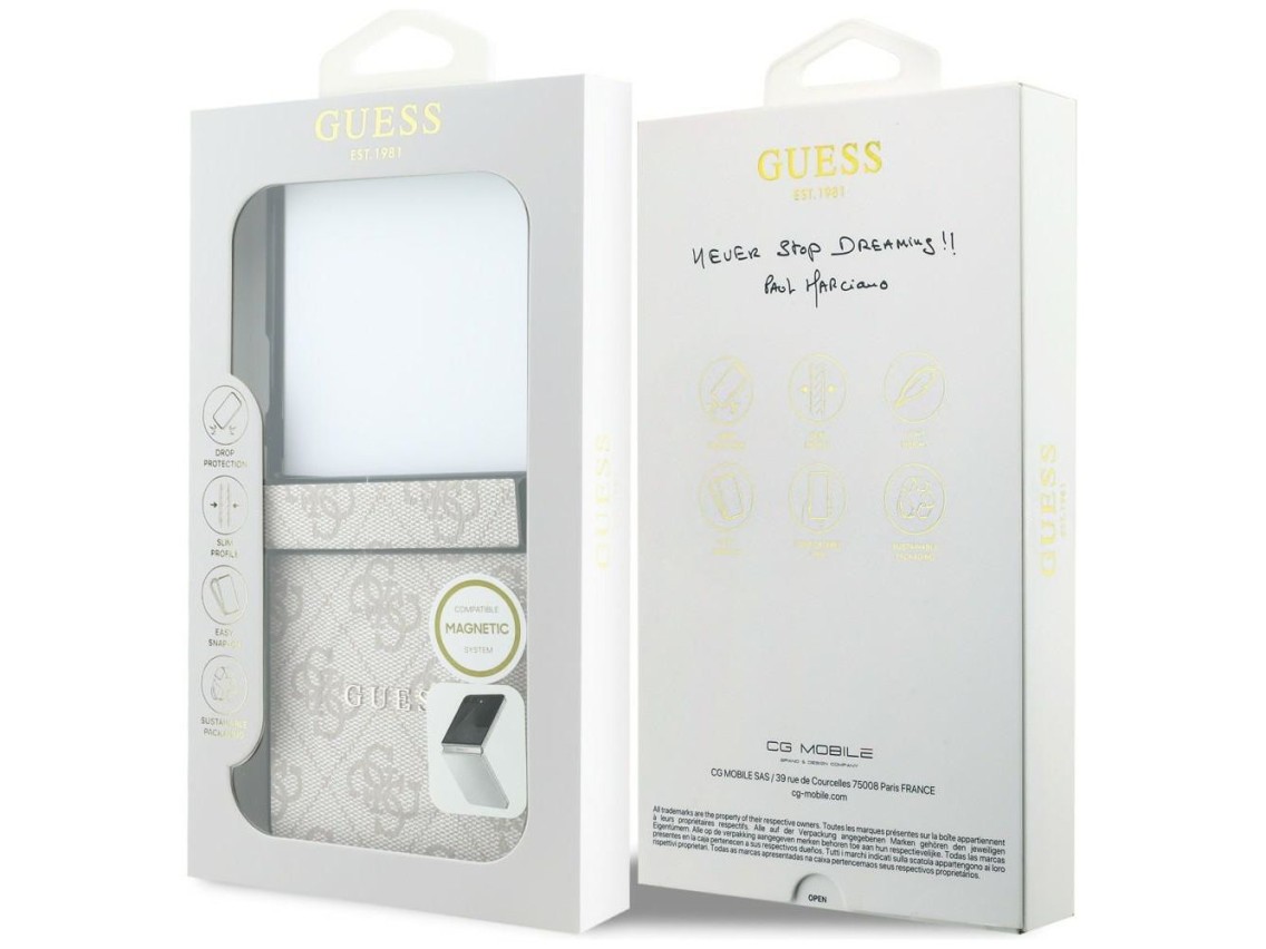 Funda Guess 4G Classic MagSafe para Samsung Galaxy Z Flip 8 - Rosa