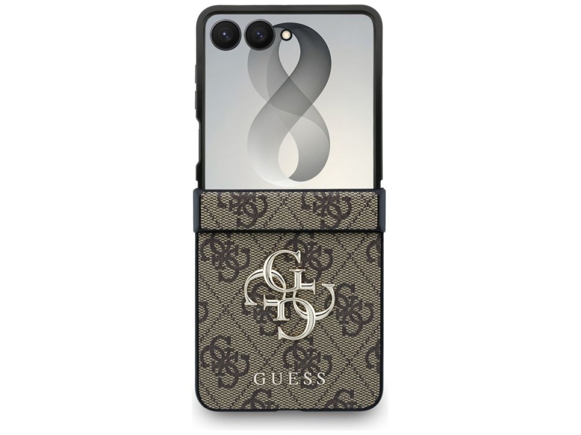 Capa Guess com logo 4G grande para Samsung Galaxy Z Flip 8 - Marrom