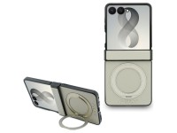 Funda Guess Magnetic Ring Stand Grained Classic Logo MagSafe para Samsung Galaxy Z Flip 8 - beige Funda Guess Magnetic Ring Stand Grained Classic Logo MagSafe para Samsung Galaxy Z Flip 8 - beige