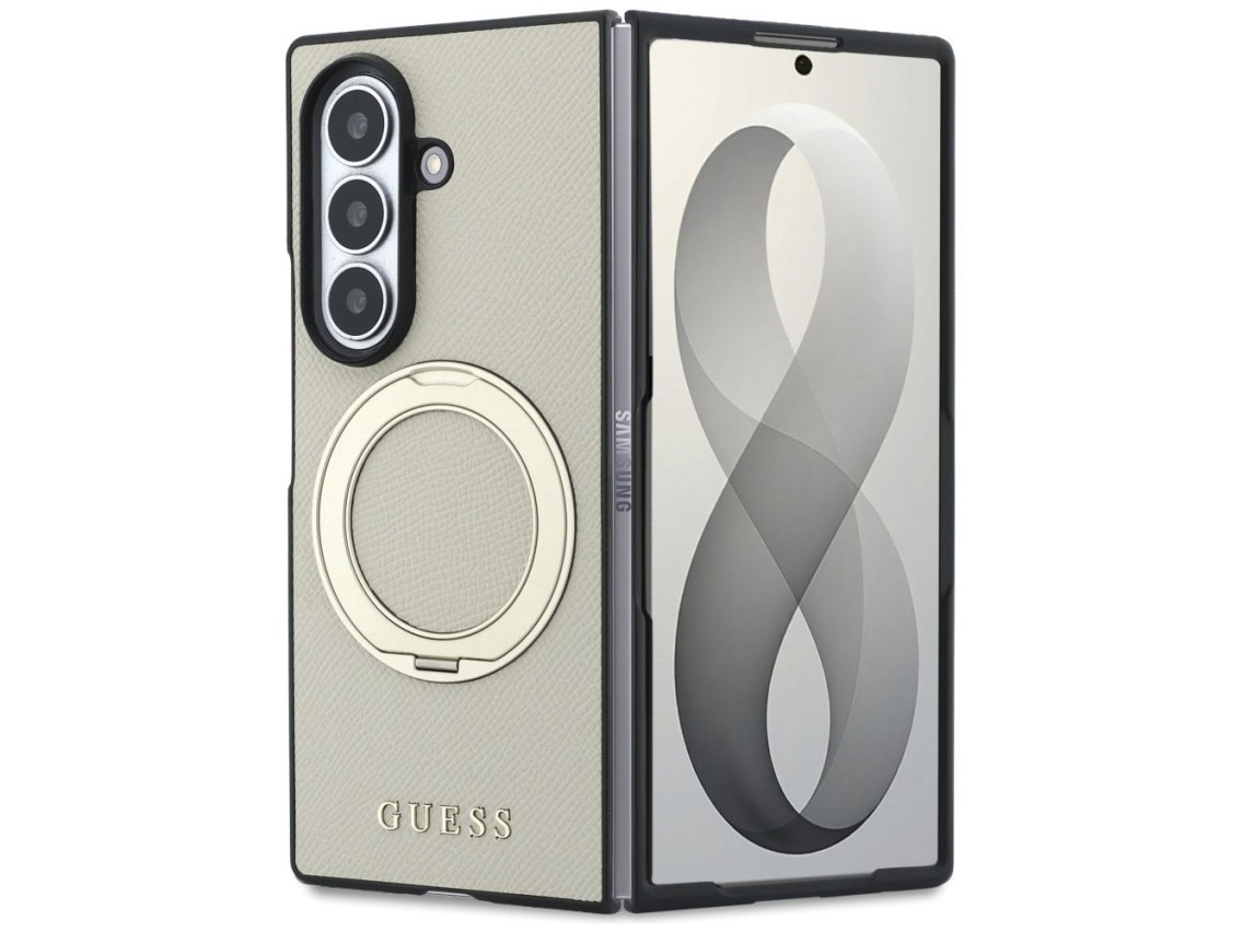 Funda Guess Magnetic Ring Stand Grained Classic Logo MagSafe para Samsung Galaxy Z Fold 8 Ultra - be
