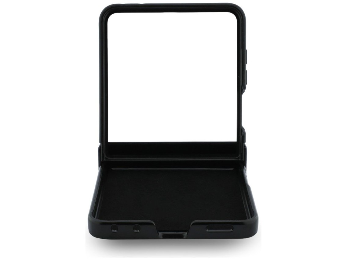 Funda Guess Magnetic Ring Stand Grained Classic Logo MagSafe para Samsung Galaxy Z Flip 8 - beige