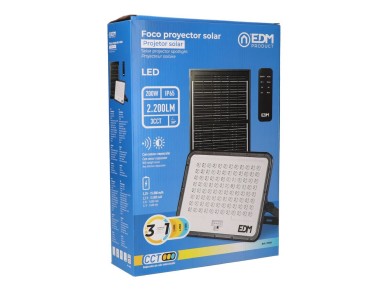 Solar led projector spotlight 3 cct 200 w 2200 lm Solar led projector spotlight 3 cct 200 w 2200 lm