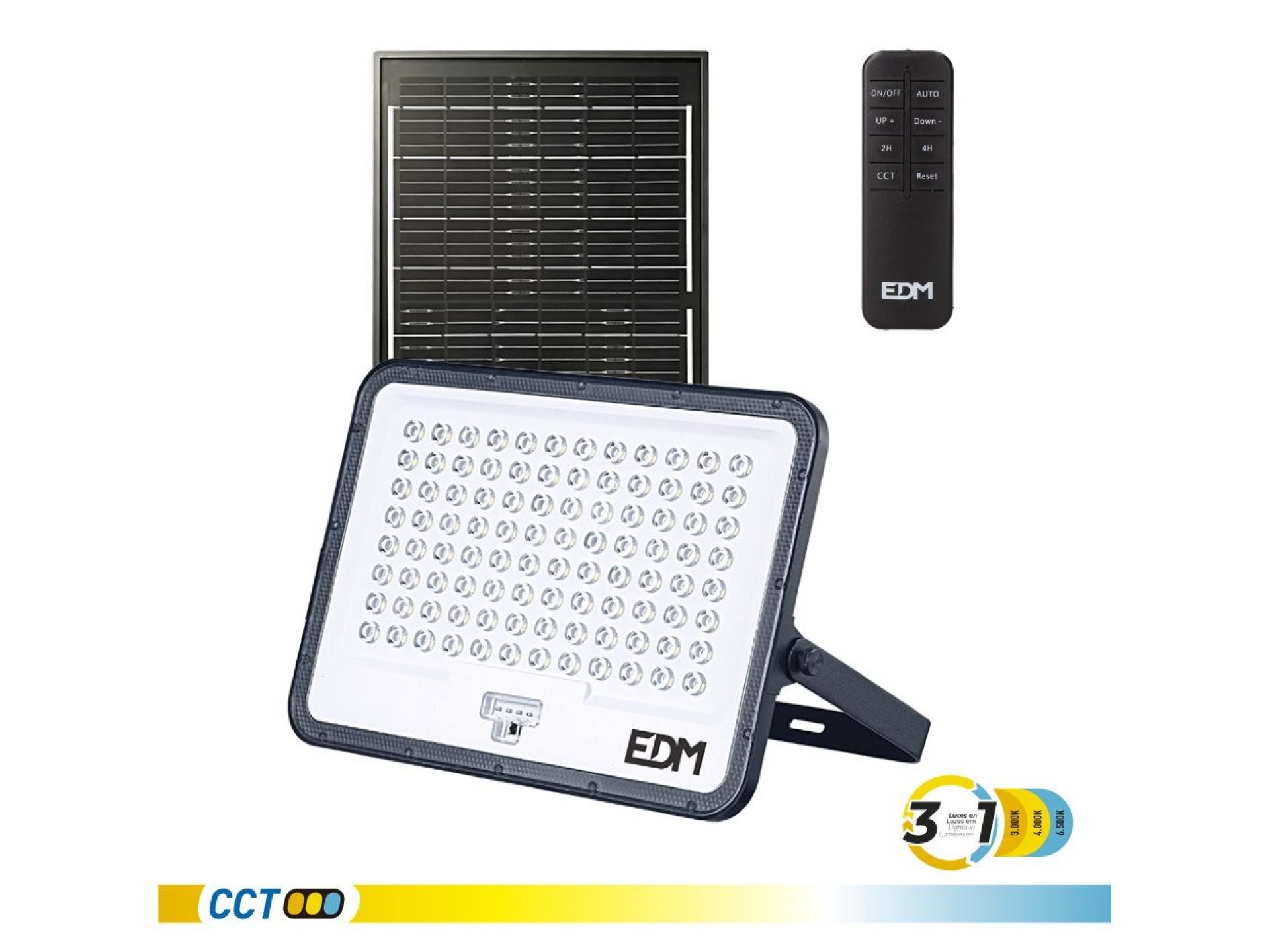Foco proyector led solar 3cct 200 w 2200 lm