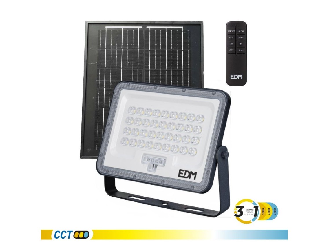Foco proyector led solar 3cct 100 w 1200 lm