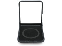 BMW M Leather Perforated Tricolor Stripe Metal Logos MagSafe Case for Samsung Galaxy Z Flip 8 - Blac