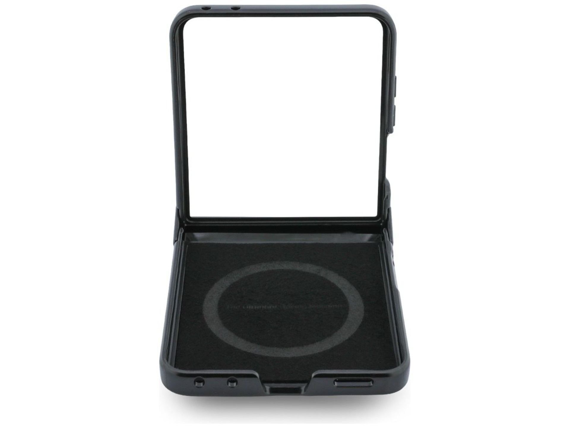 BMW M Leather Perforated Tricolor Stripe Metal Logos MagSafe Case for Samsung Galaxy Z Flip 8 - Blac