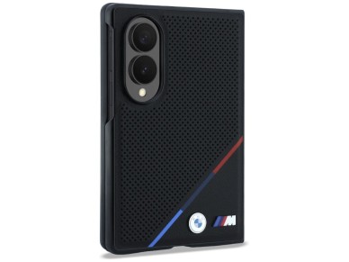 BMW M Leather Perforated Tricolor Stripe Metal Logos MagSafe Case for Samsung Galaxy Z Fold 8 - Blac BMW M Leather Perforated Tricolor Stripe Metal Logos MagSafe Case for Samsung Galaxy Z Fold 8 - Blac
