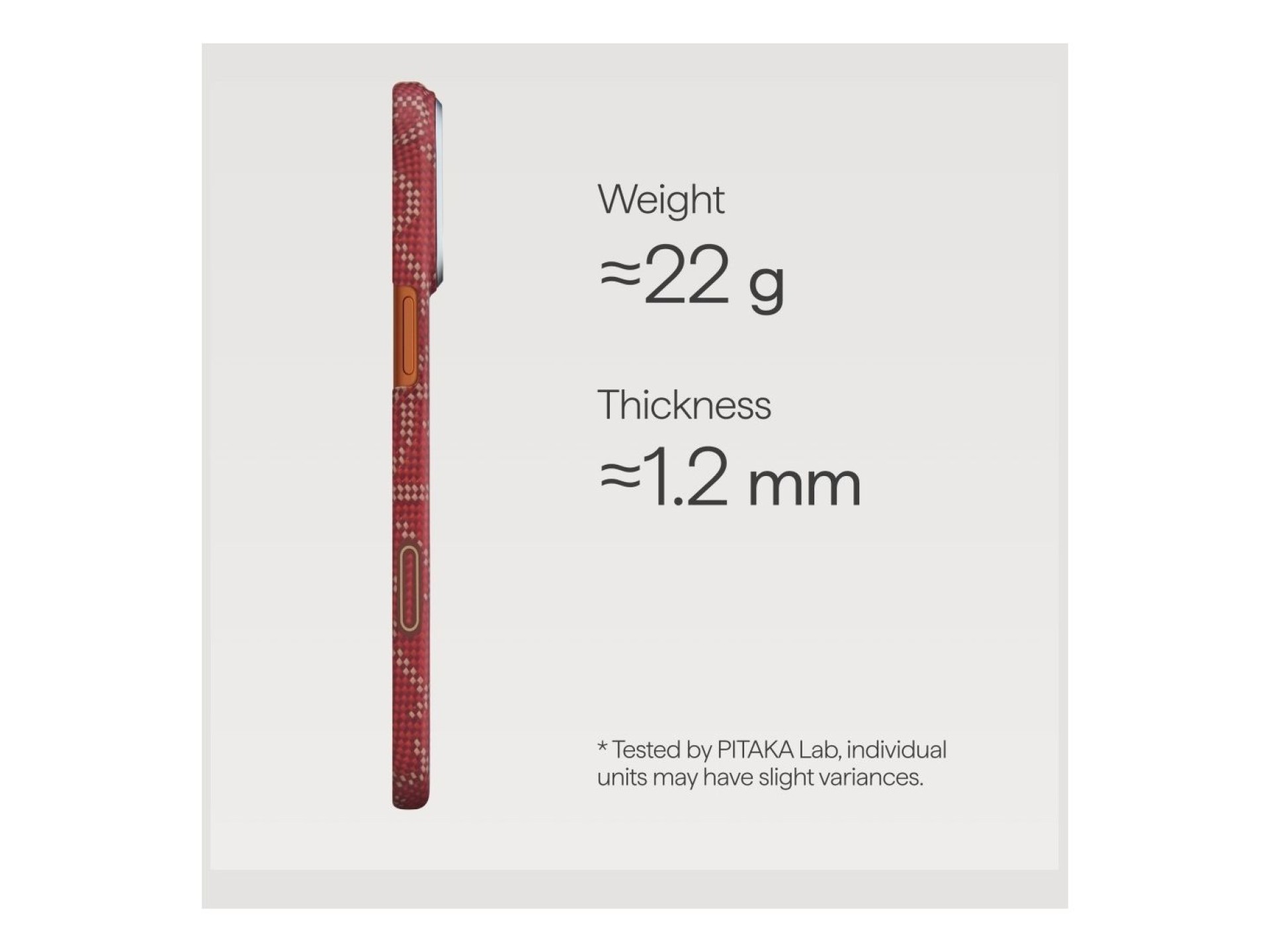 Case PITAKA Ultra-Slim Monogram MagSafe for iPhone 17 Pro Max gold red