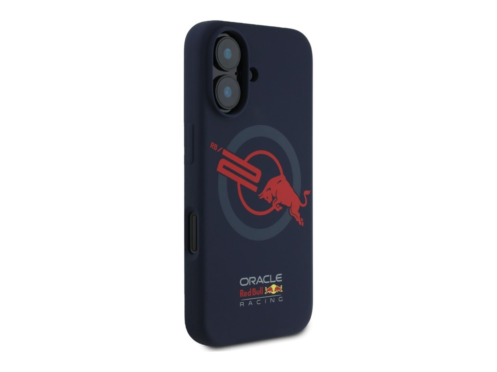 Capa Red Bull HC Silicone ORBR20 com Logo e Forro Vermelho para iPhone 16 MagSafe azul marinho