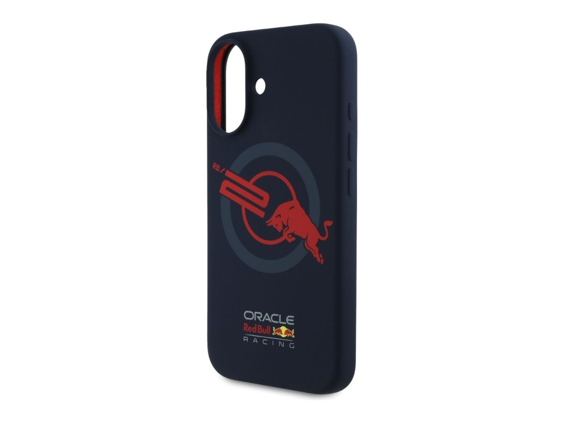 Case Red Bull HC Silicone ORBR20 Logo Red Lining to iPhone 16 MagSafe navy blue