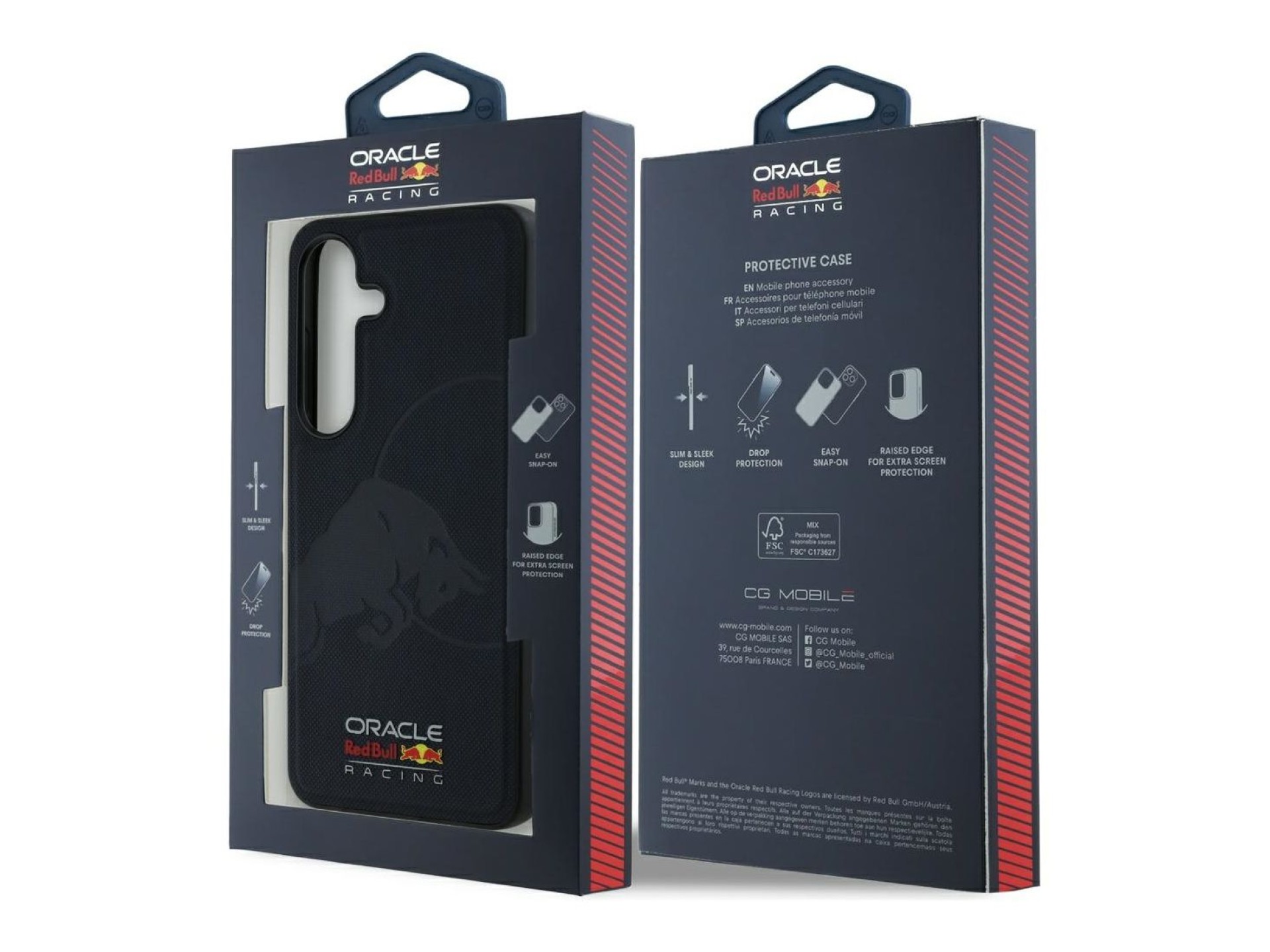 Case Red Bull Leather Meshed Debossed Bull MagSafe for Samsung Galaxy S25 navy