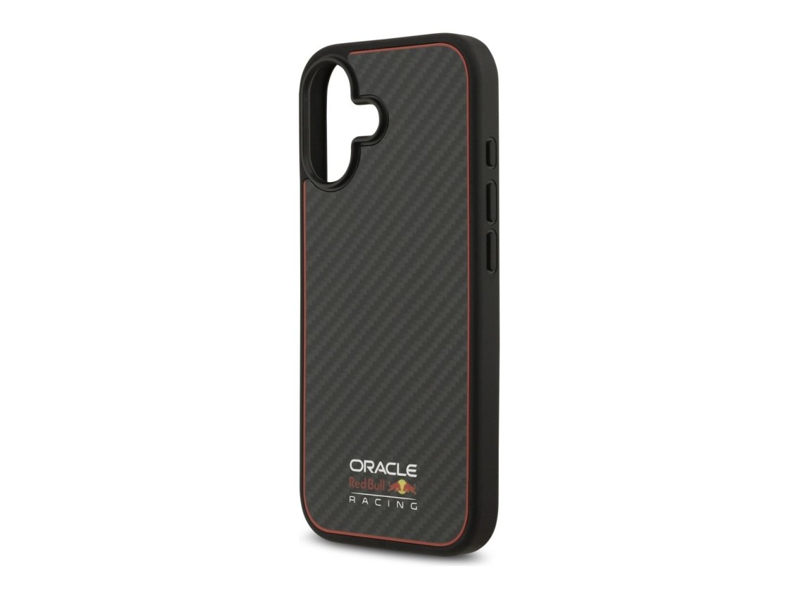 Capa Red Bull Kevlar com logo fosco MagSafe para iPhone 17 preta
