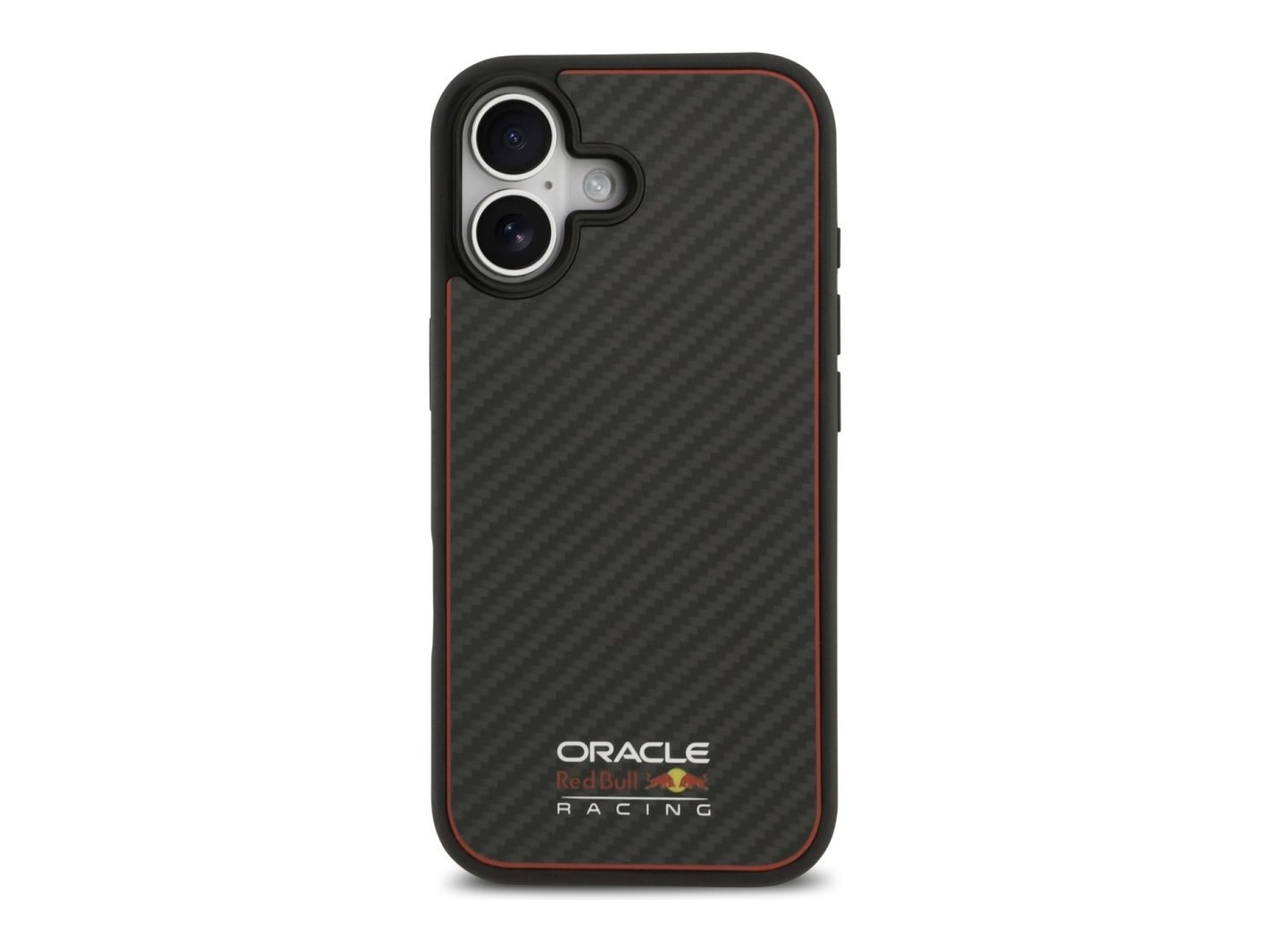 Capa Red Bull Kevlar com logo fosco MagSafe para iPhone 17 preta