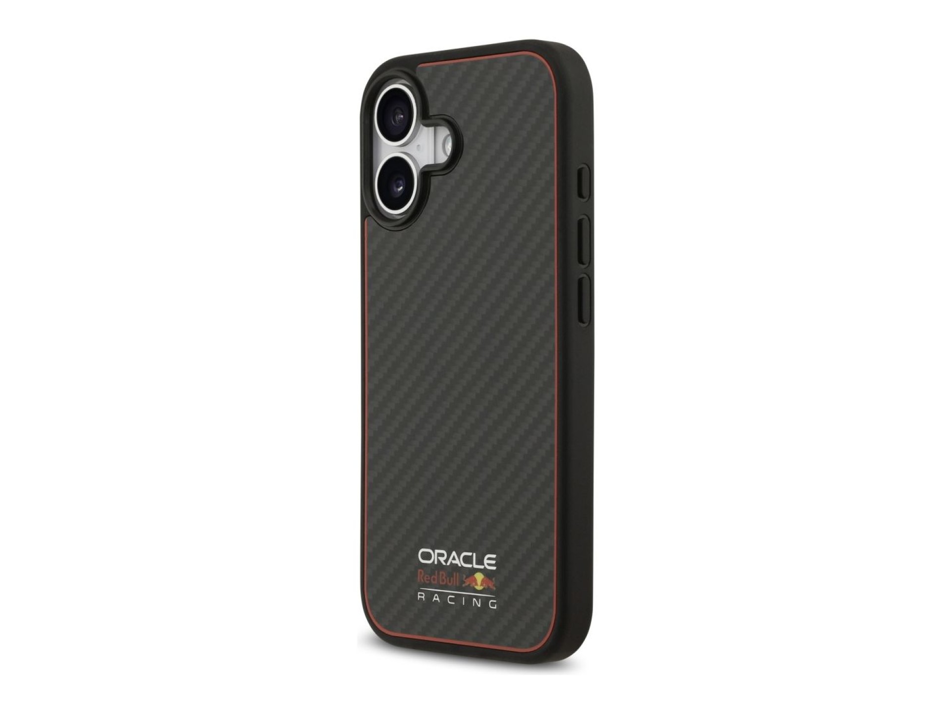 Capa Red Bull Kevlar com logo fosco MagSafe para iPhone 17 preta