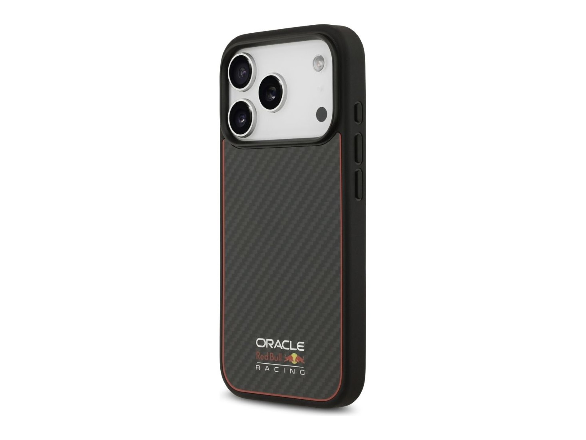 Capa Red Bull Kevlar com logo fosco MagSafe para iPhone 17 Pro preta