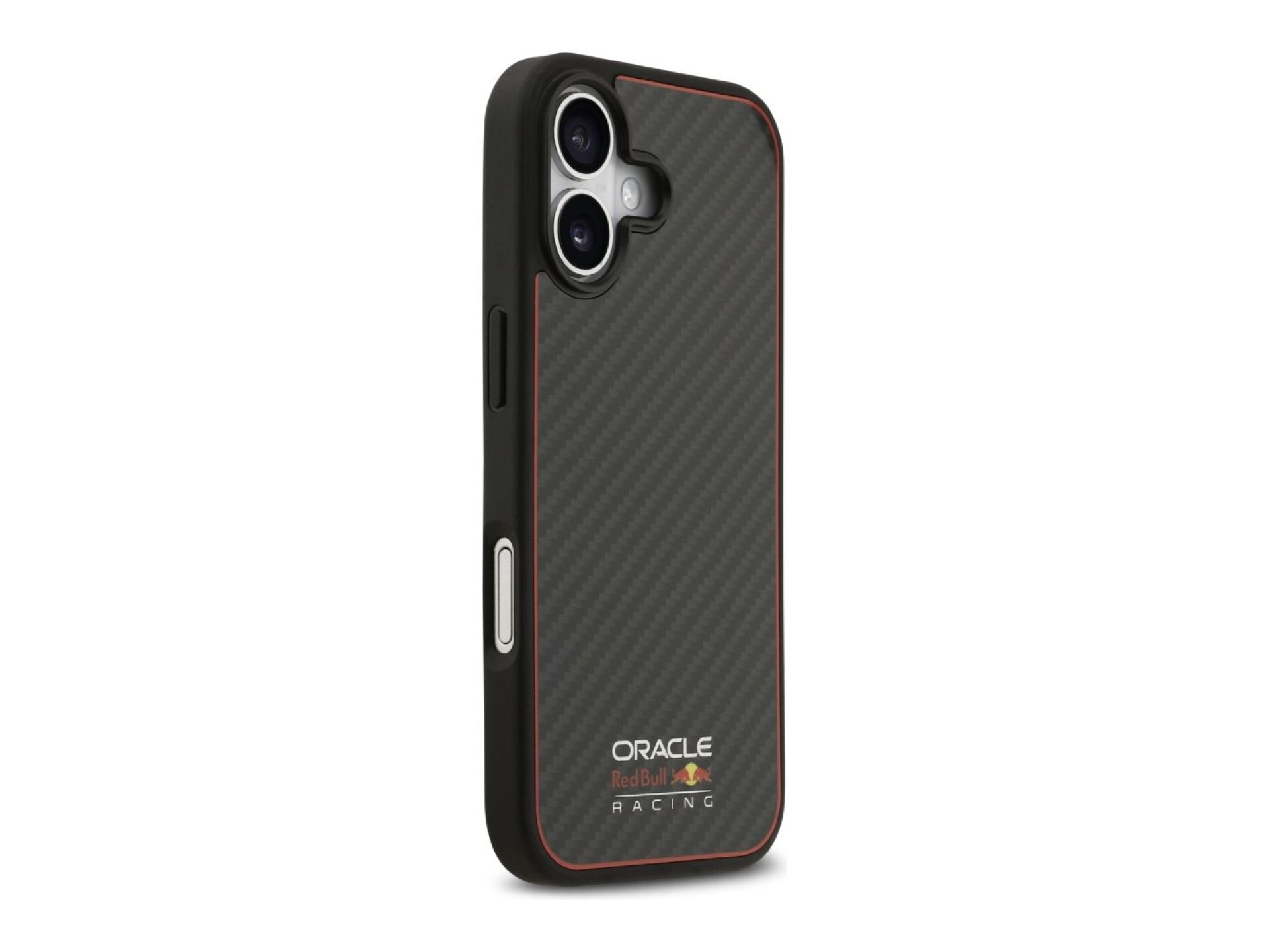 Capa Red Bull Kevlar com logo fosco MagSafe para iPhone 17 preta