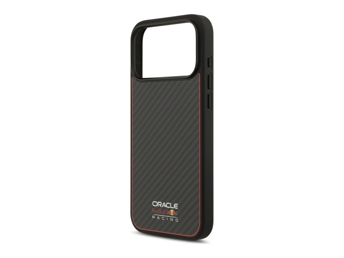 Capa Red Bull Kevlar com logo fosco MagSafe para iPhone 17 Pro Max preta