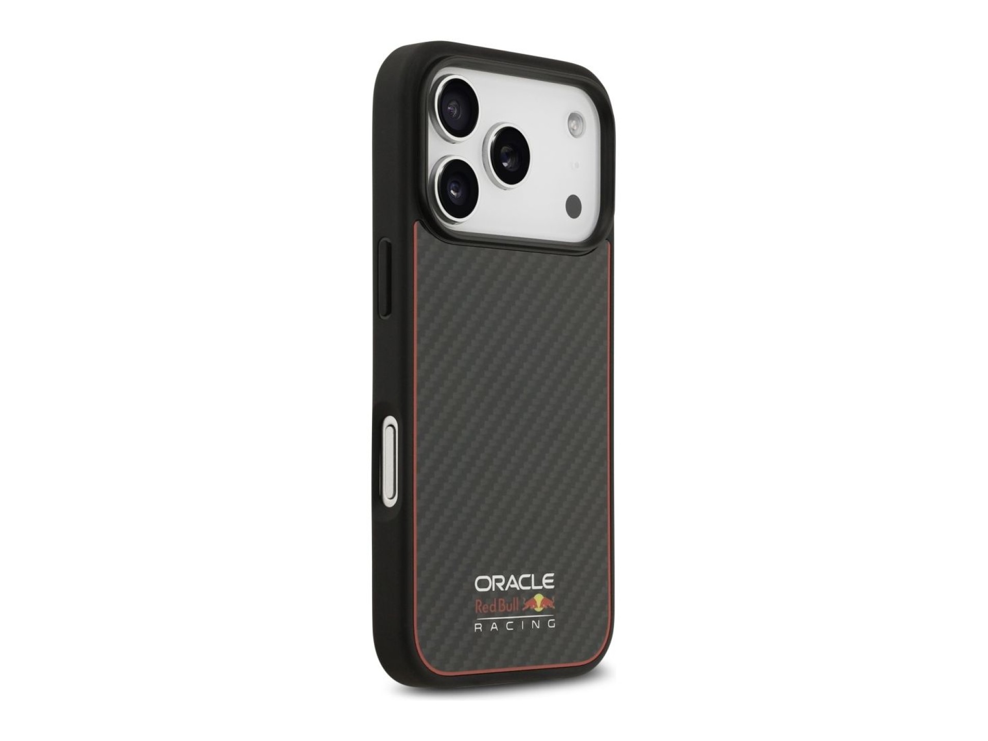 Capa Red Bull Kevlar com logo fosco MagSafe para iPhone 17 Pro preta