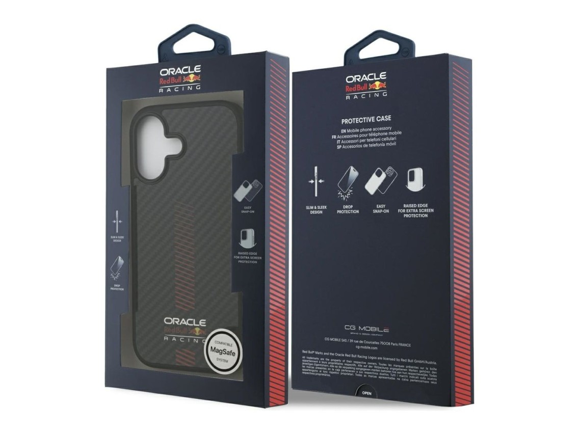 Funda Red Bull Kevlar Powerbar MagSafe para iPhone 17 negra