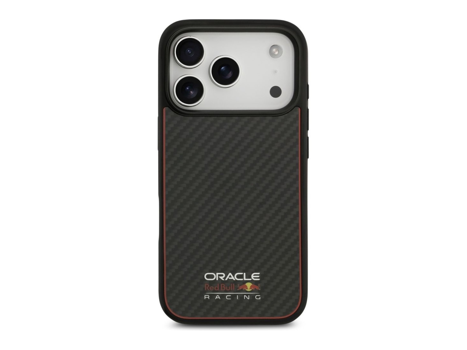 Capa Red Bull Kevlar com logo fosco MagSafe para iPhone 17 Pro preta