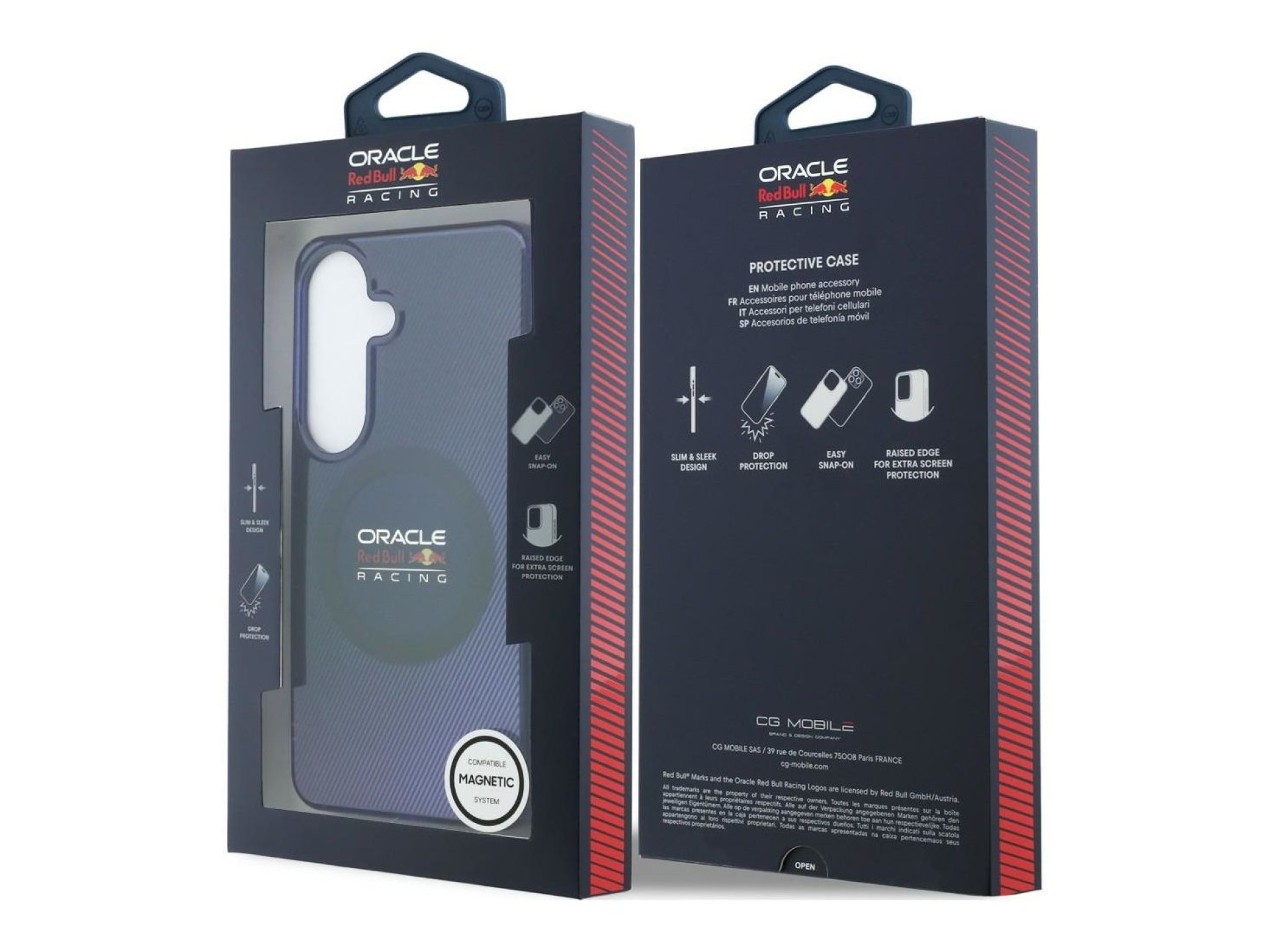 Capa Red Bull Double Layer Blended Lines MagSafe para Samsung Galaxy S26 azul marinho