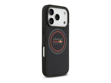 Funda MagSafe Red Bull con logo de malla y anillo rojo para iPhone 17 Pro, color azul marino. Funda MagSafe Red Bull con logo de malla y anillo rojo para iPhone 17 Pro, color azul marino.