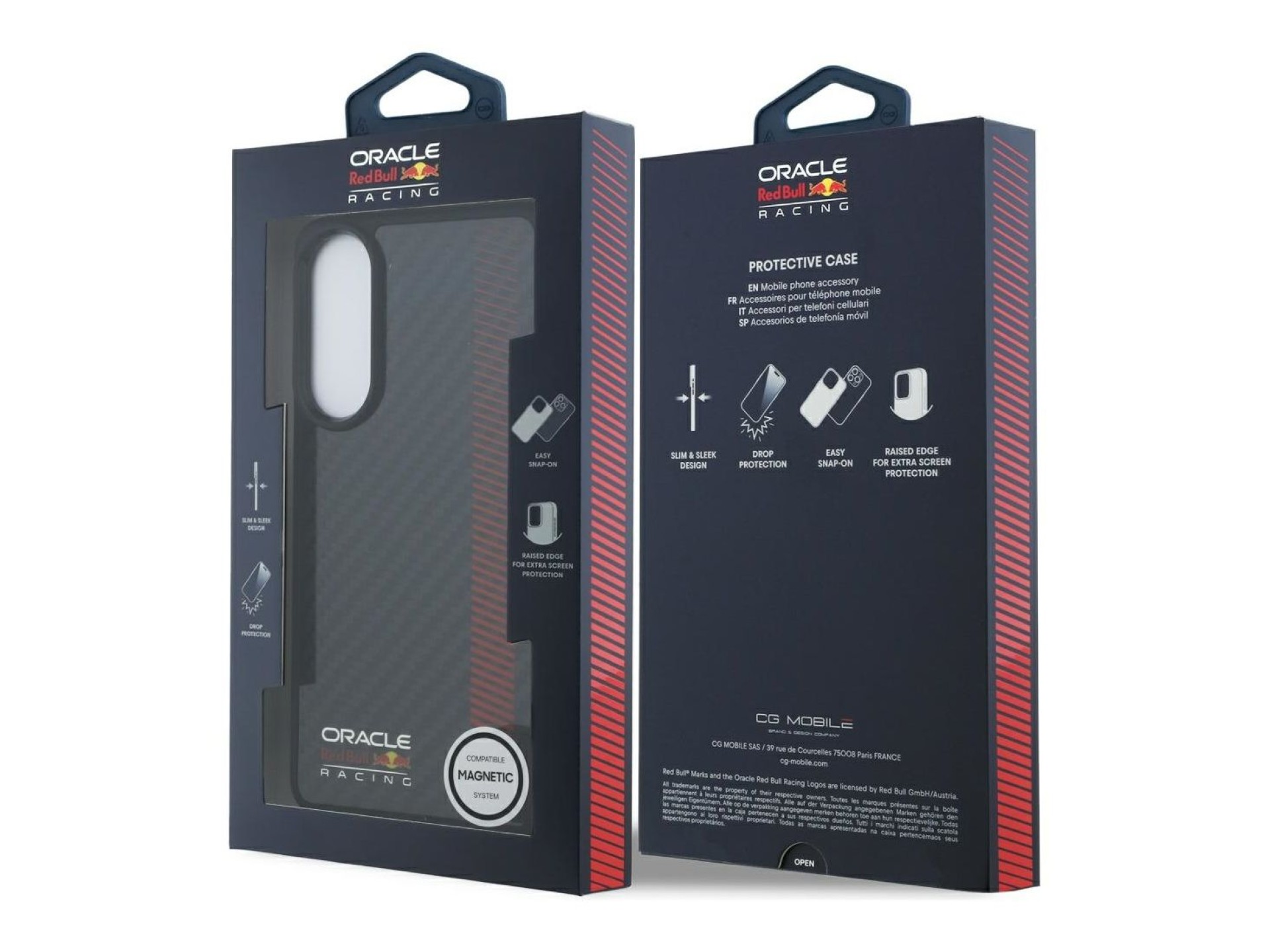 Case Red Bull Real Carbon Fiber Powerbar MagSafe for Samsung Galaxy S25 Edge black