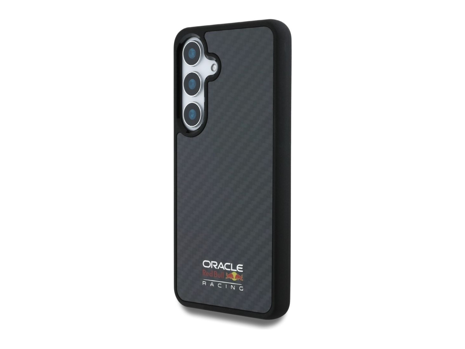 Funda MagSafe Red Bull de fibra de carbono brillante con logo para Samsung Galaxy S25 (negra)