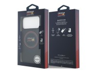 Capa MagSafe de silicone Red Bull com anel vermelho para iPhone 17 Pro Max, azul marinho.