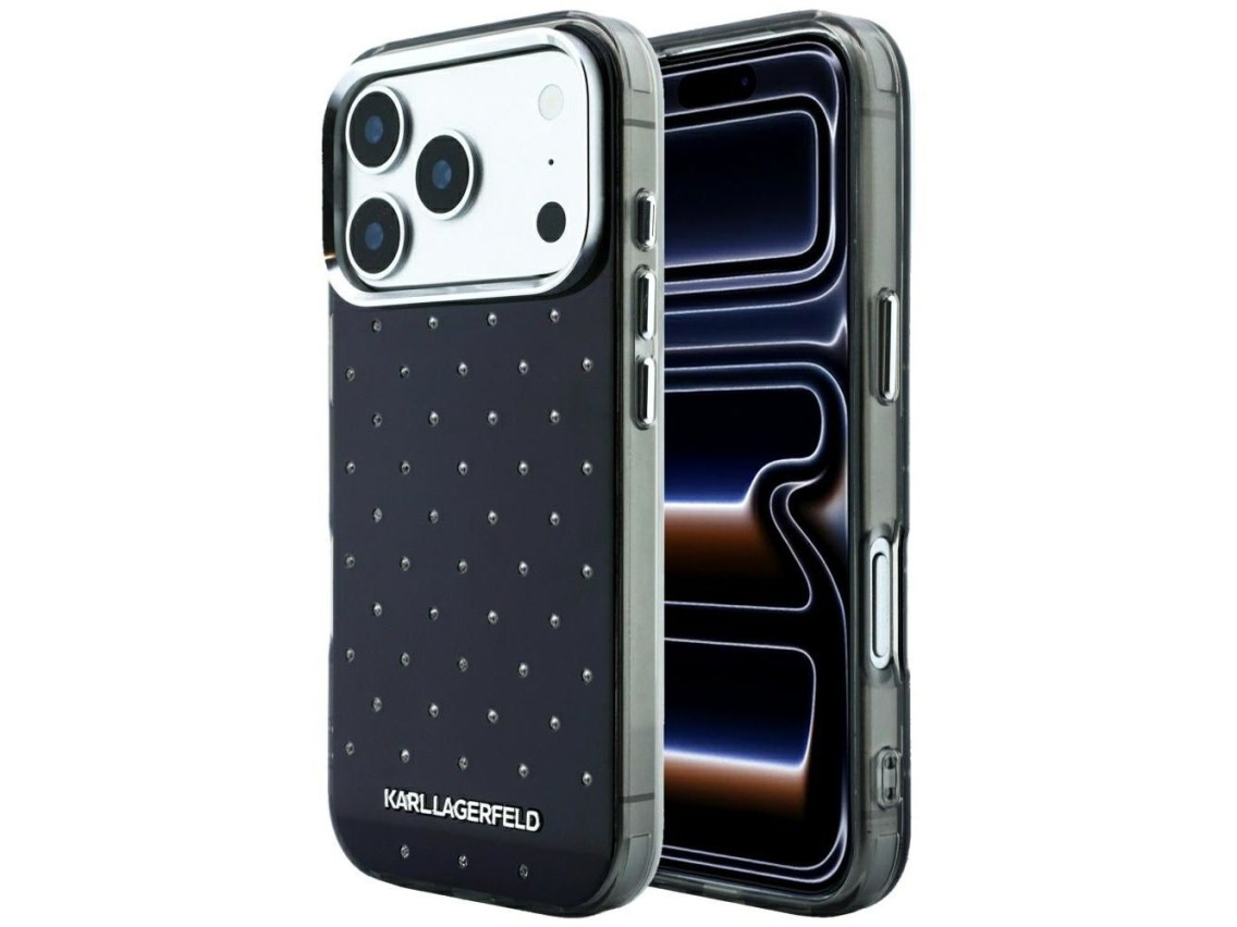 Karl Lagerfeld IML Rhinestones Allover and Electroplated Logo Case for iPhone 17 Pro Max / 18 Pro Ma