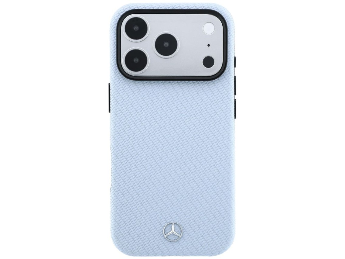 Funda semitransparente de piel Mercedes con efecto madera y MagSafe para iPhone 17 Pro Max / 18 Pro 