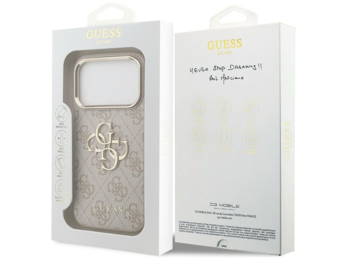 Funda Guess 4G Big 4G Classic Logo para iPhone 17 Pro / 18 Pro - Oro rosa