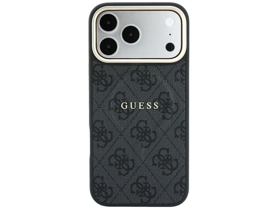 Capa Guess Embossed 4G Classic MagSafe para iPhone 17 Pro Max / 18 Pro Max - Preta