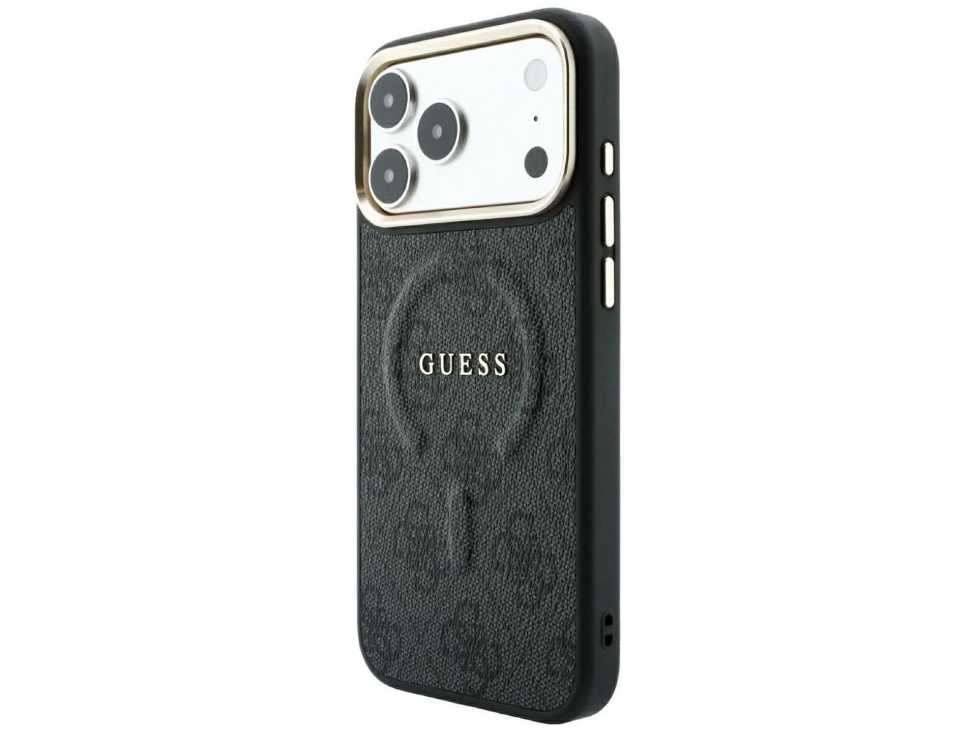 Capa Guess Embossed 4G Classic MagSafe para iPhone 17 Pro Max / 18 Pro Max - Preta