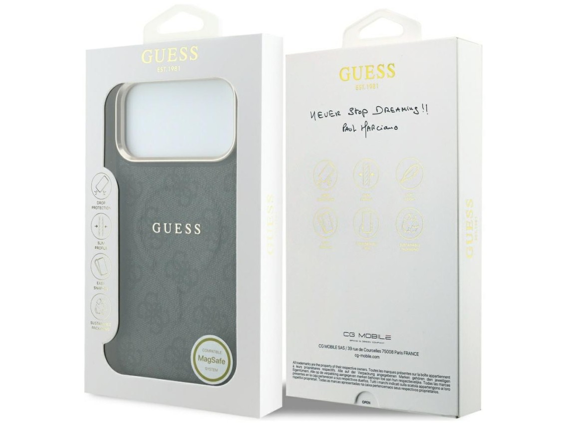 Guess Embossed 4G Classic MagSafe Case for iPhone 17 Pro / 18 Pro - Black