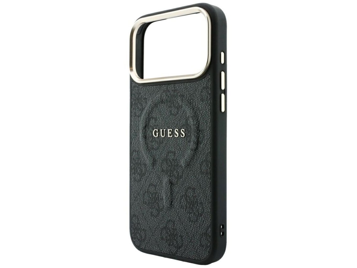 Capa Guess Embossed 4G Classic MagSafe para iPhone 17 Pro Max / 18 Pro Max - Preta