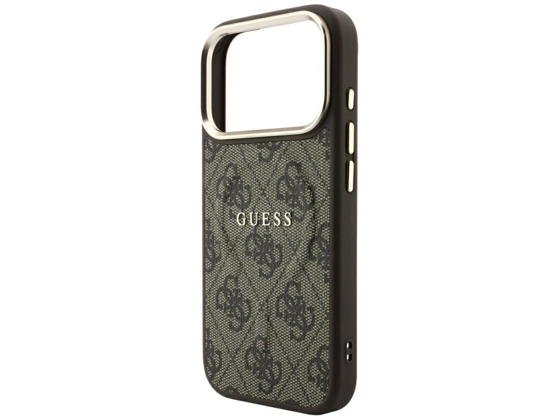 Funda Guess Classic MagSafe 4G con relieve para iPhone 17 Pro / 18 Pro - Marrón
