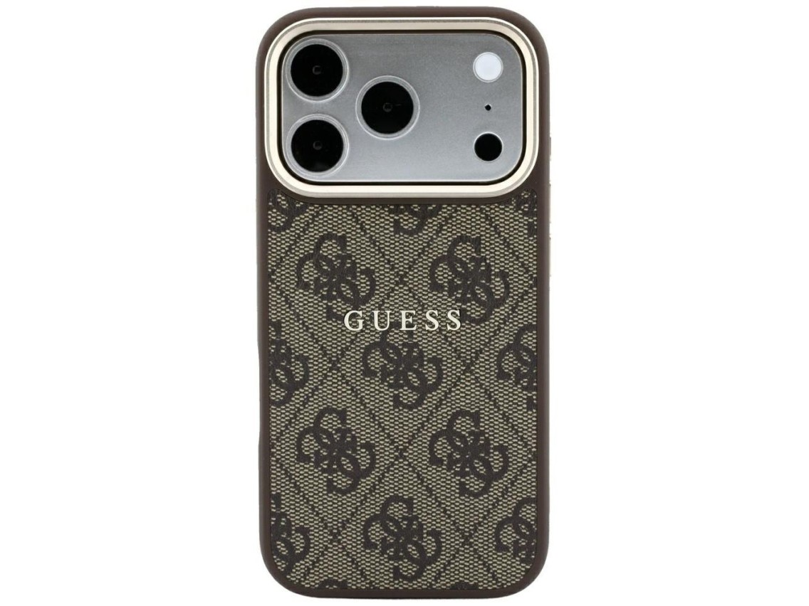 Funda Guess Classic MagSafe 4G con relieve para iPhone 17 Pro / 18 Pro - Marrón