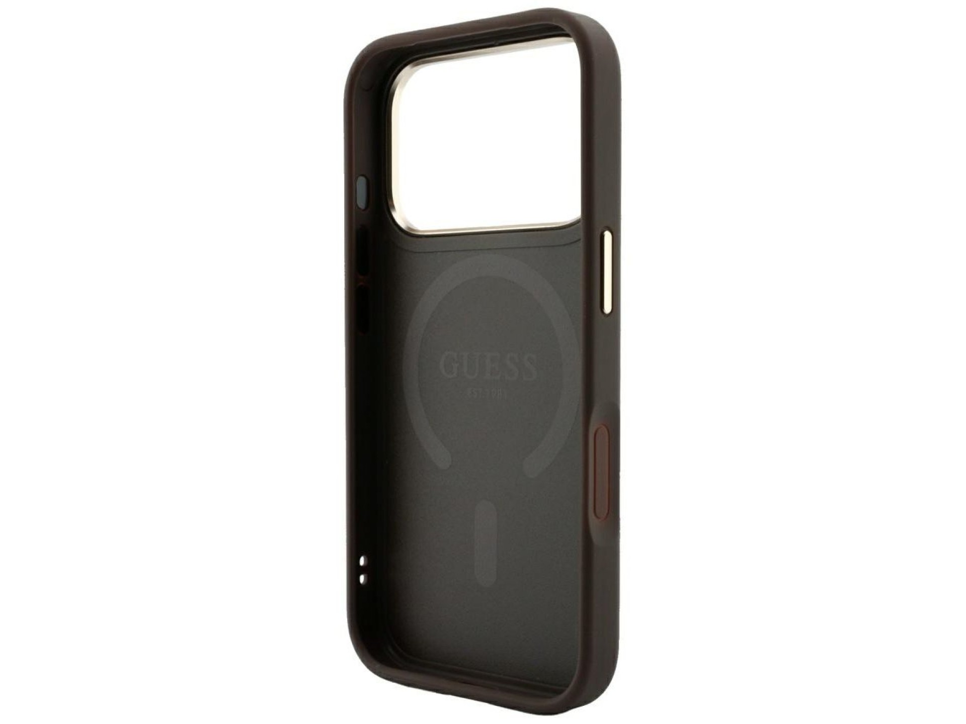 Funda Guess Classic MagSafe 4G con relieve para iPhone 17 Pro / 18 Pro - Marrón