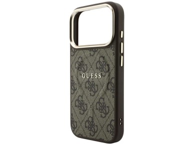 Capa Guess Embossed 4G Classic MagSafe para iPhone 17 Pro / 18 Pro - Marrom