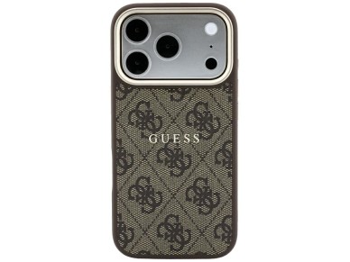 Capa Guess Embossed 4G Classic MagSafe para iPhone 17 Pro / 18 Pro - Marrom