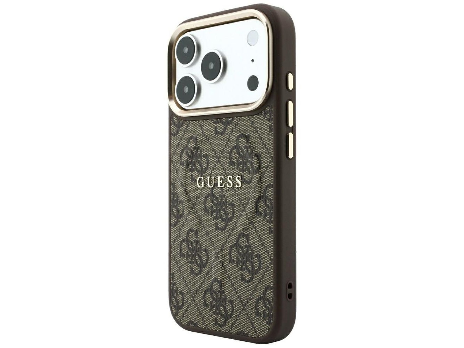 Funda Guess Classic MagSafe 4G con relieve para iPhone 17 Pro / 18 Pro - Marrón