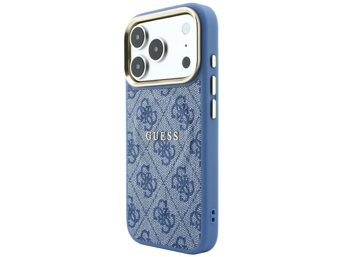 Capa Guess Embossed 4G Classic MagSafe para iPhone 17 Pro Max / 18 Pro Max - Azul