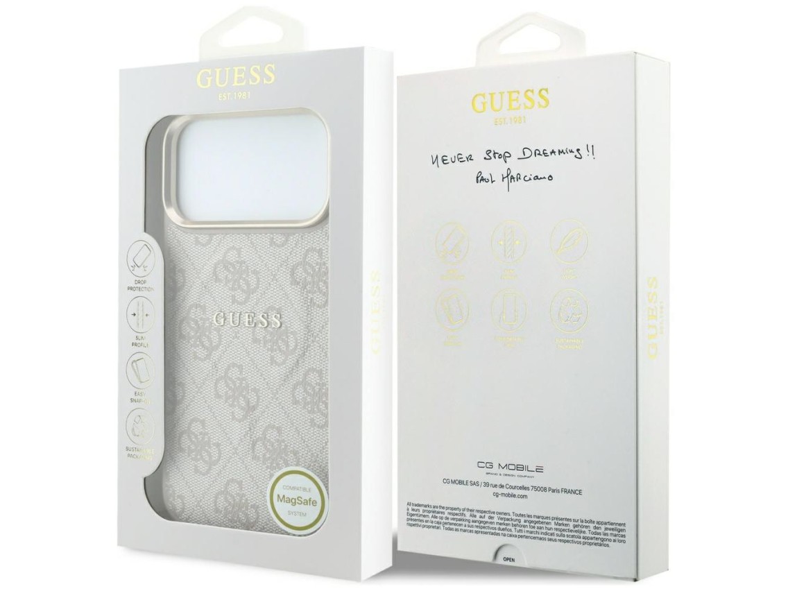 Guess Embossed 4G Classic MagSafe Case for iPhone 17 Pro Max / 18 Pro Max - Pink