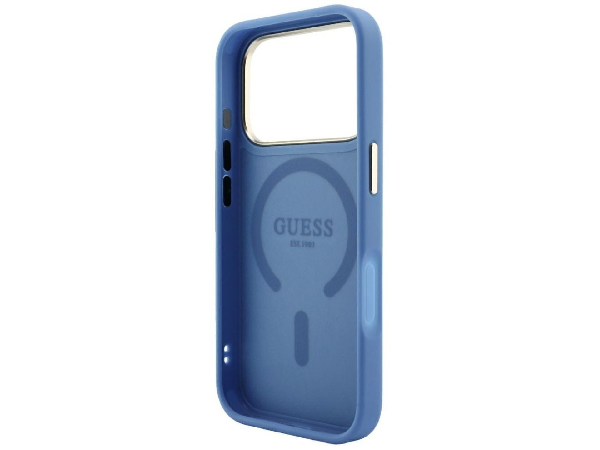 Capa Guess Embossed 4G Classic MagSafe para iPhone 17 Pro Max / 18 Pro Max - Azul