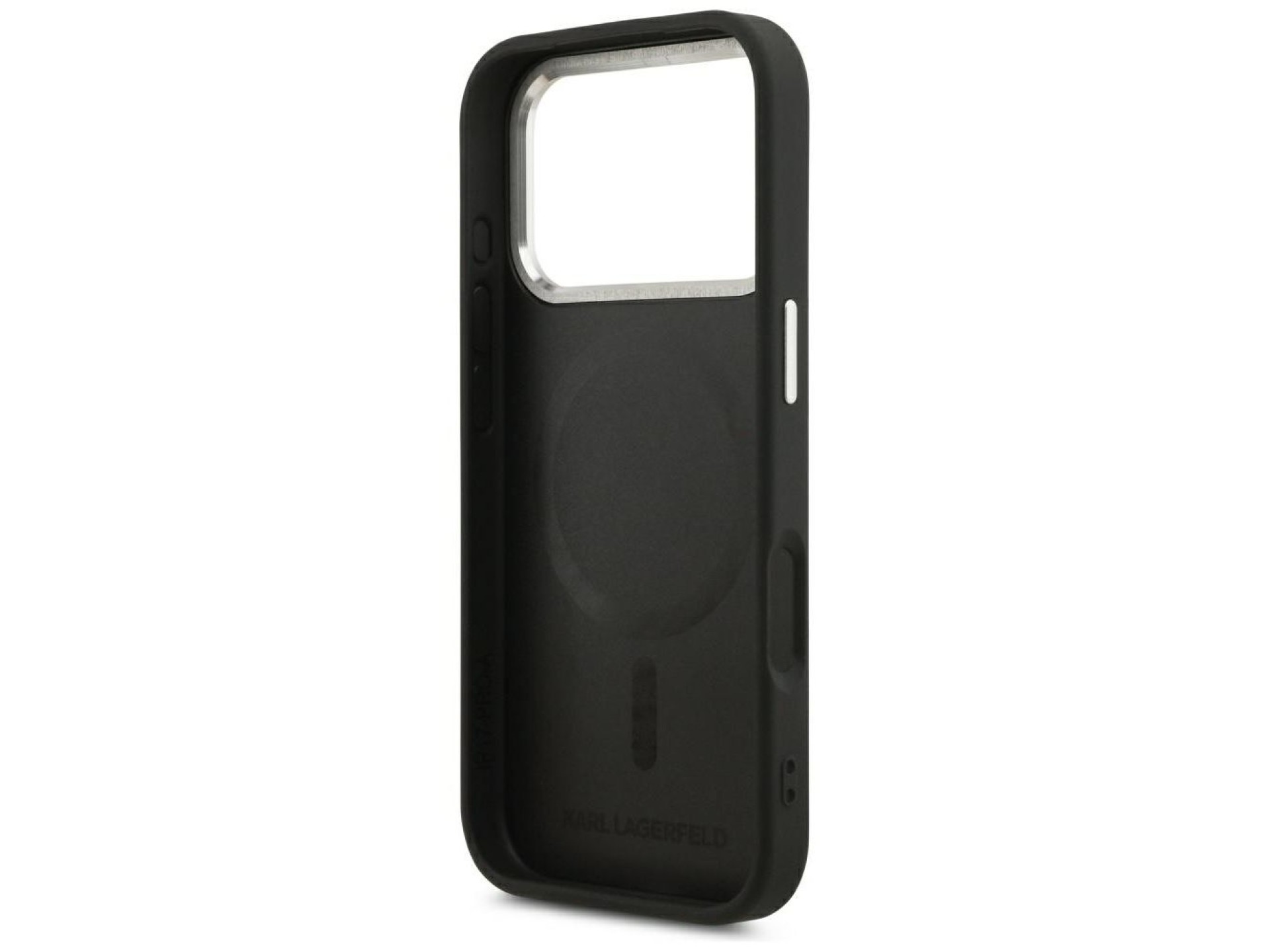 Karl Lagerfeld Embossed Open Ring RSG Logo MagSafe Case for iPhone 17 Pro Max / 18 Pro Max - Black