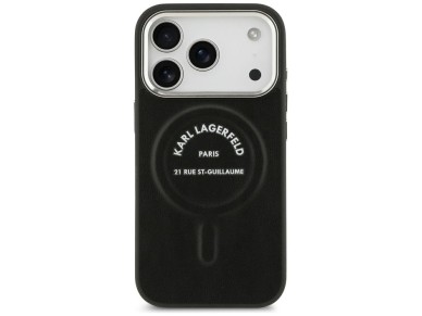 Karl Lagerfeld Embossed Open Ring RSG Logo MagSafe Case for iPhone 17 Pro / 18 Pro - Black Karl Lagerfeld Embossed Open Ring RSG Logo MagSafe Case for iPhone 17 Pro / 18 Pro - Black
