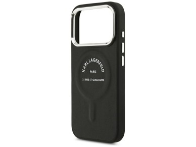Karl Lagerfeld Embossed Open Ring RSG Logo MagSafe Case for iPhone 17 Pro / 18 Pro - Black Karl Lagerfeld Embossed Open Ring RSG Logo MagSafe Case for iPhone 17 Pro / 18 Pro - Black