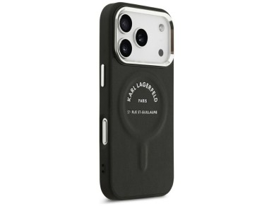 Karl Lagerfeld Embossed Open Ring RSG Logo MagSafe Case for iPhone 17 Pro Max / 18 Pro Max - Black Karl Lagerfeld Embossed Open Ring RSG Logo MagSafe Case for iPhone 17 Pro Max / 18 Pro Max - Black