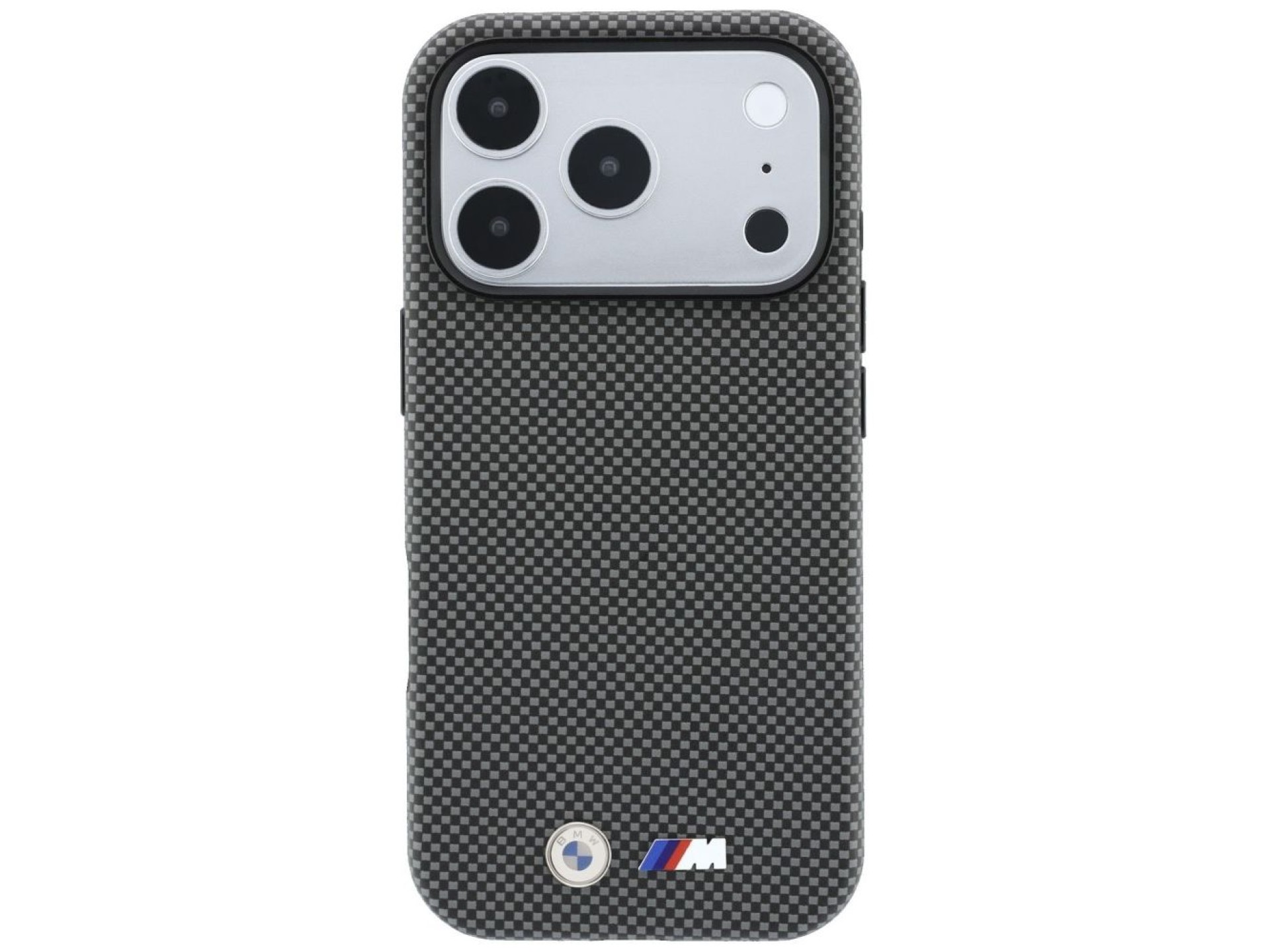 BMW M Quadrille Kevlar Metal Logo MagSafe Case for iPhone 17 Pro Max / 18 Pro Max - Gray